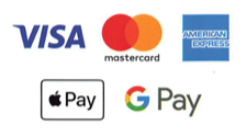 Pay via Visa / Master Card / American Express / Google Pay / Apple Pay