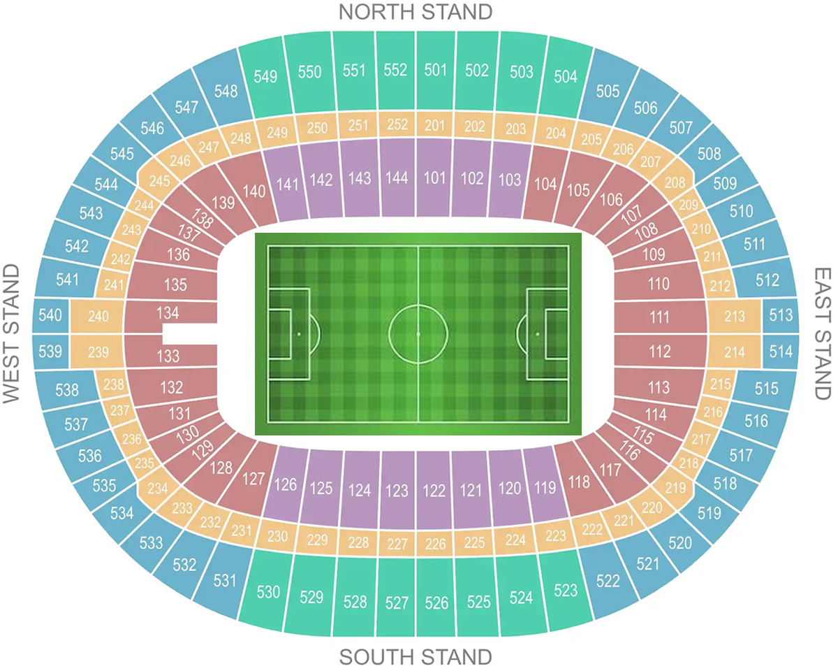 Wembley Stadium FA Cup Final Venue Seating Plan