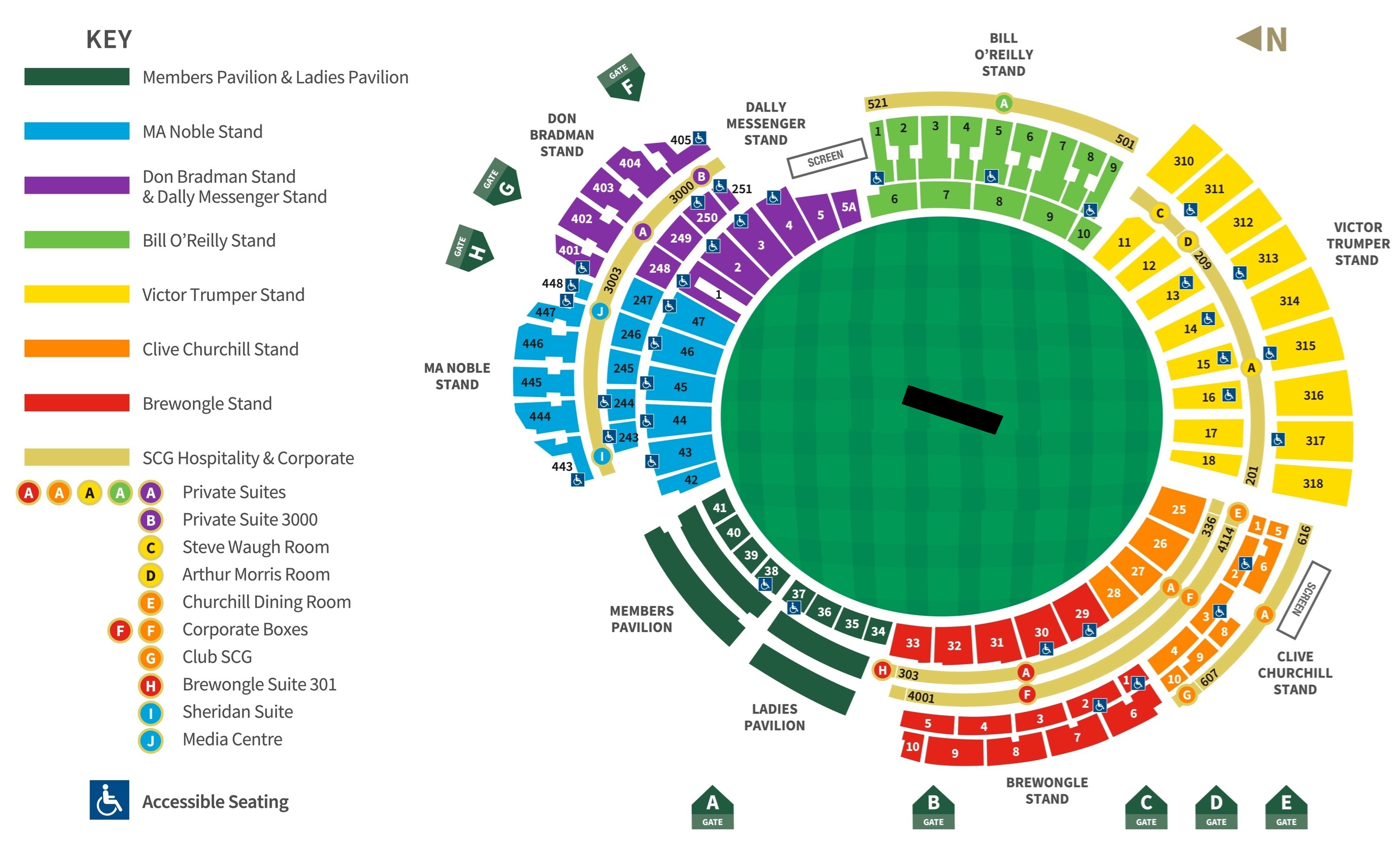 Sydney Cricket Ground Australia vs England 5th Test Day 1 Venue Seating Plan