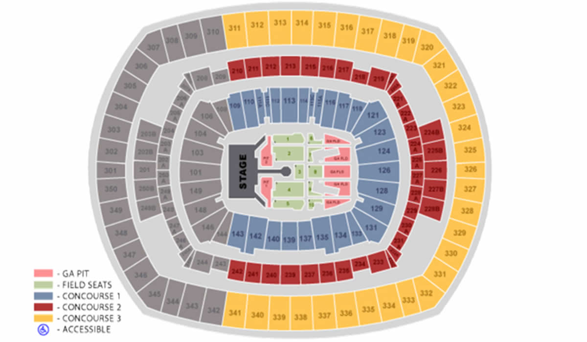 MetLife New York New Jersey Stadium BTS East Rutherford Venue Seating Plan