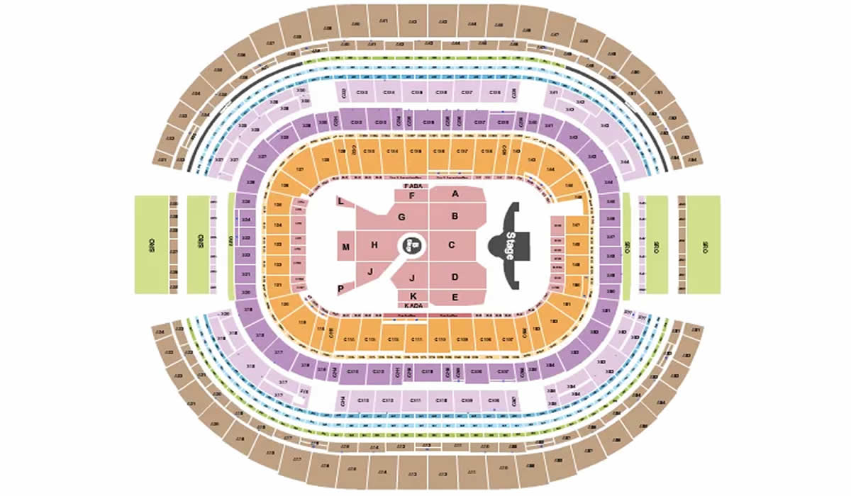 AT and T Dallas Stadium BTS Arlington Venue Seating Plan
