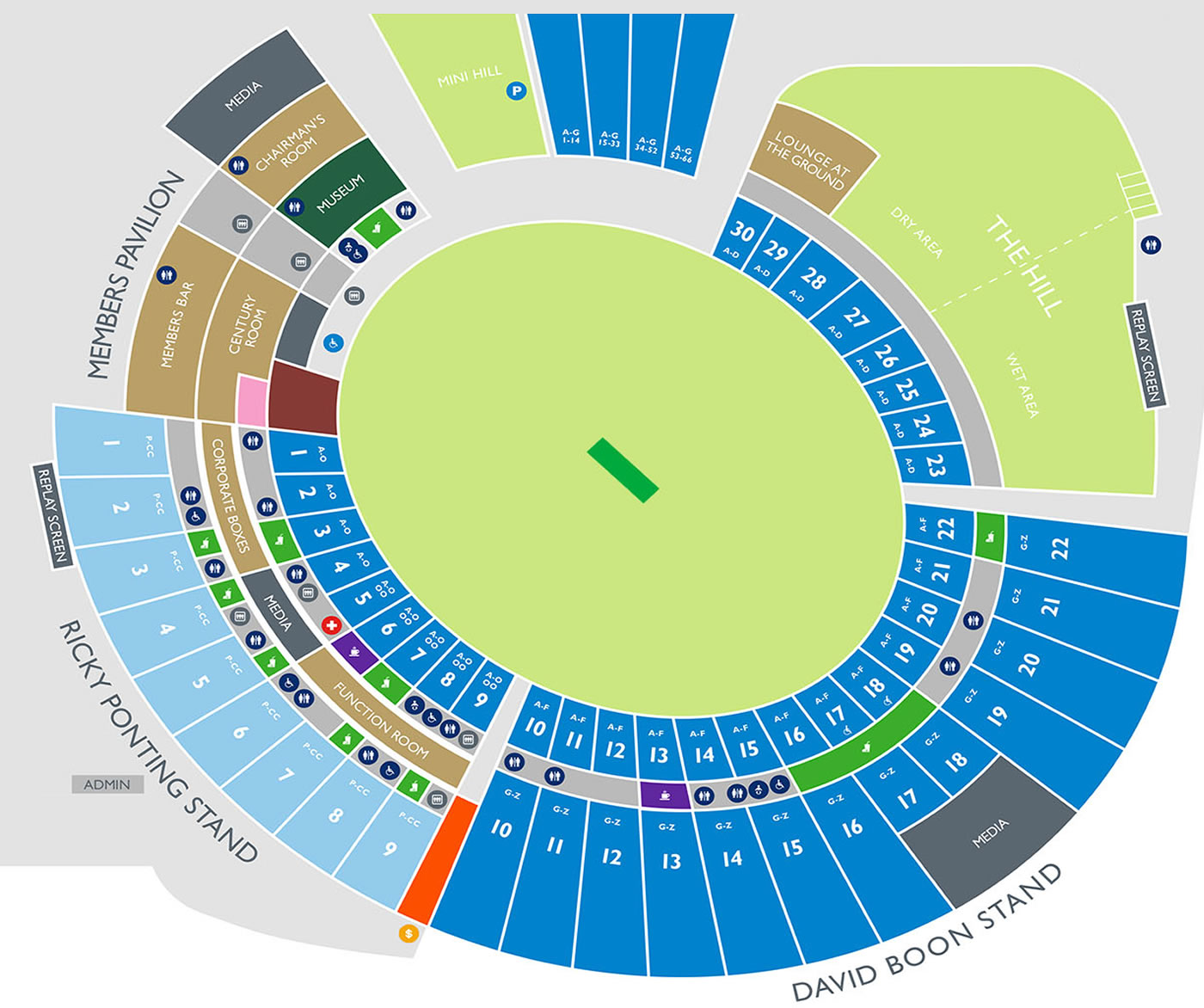 Bellerive Oval Australia Vs England 3rd ODI Venue Seating Plan