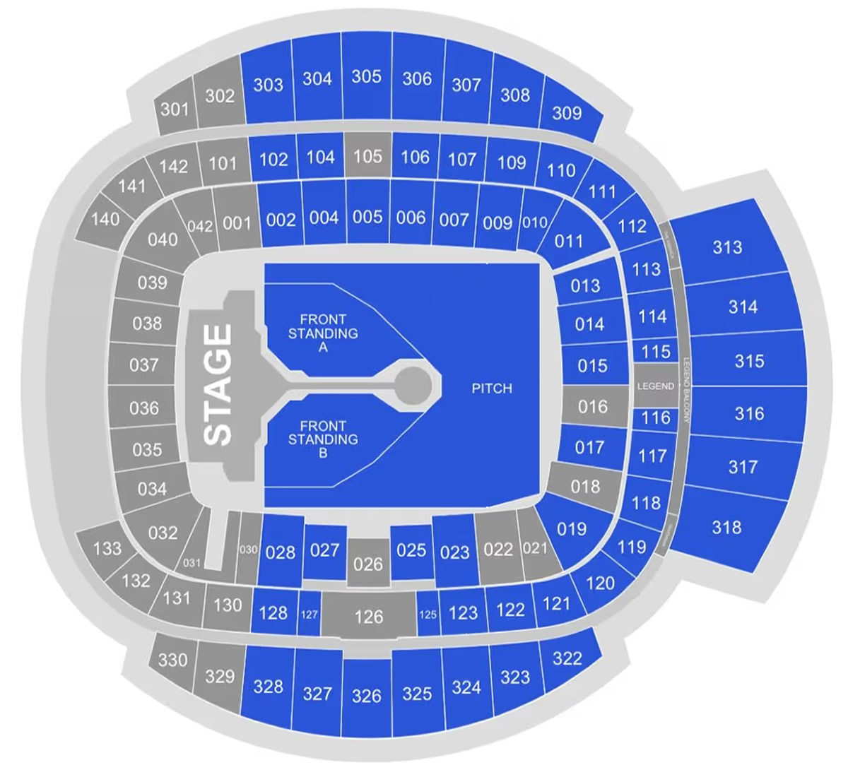 Etihad Stadium Oasis Manchester Venue Seating Plan