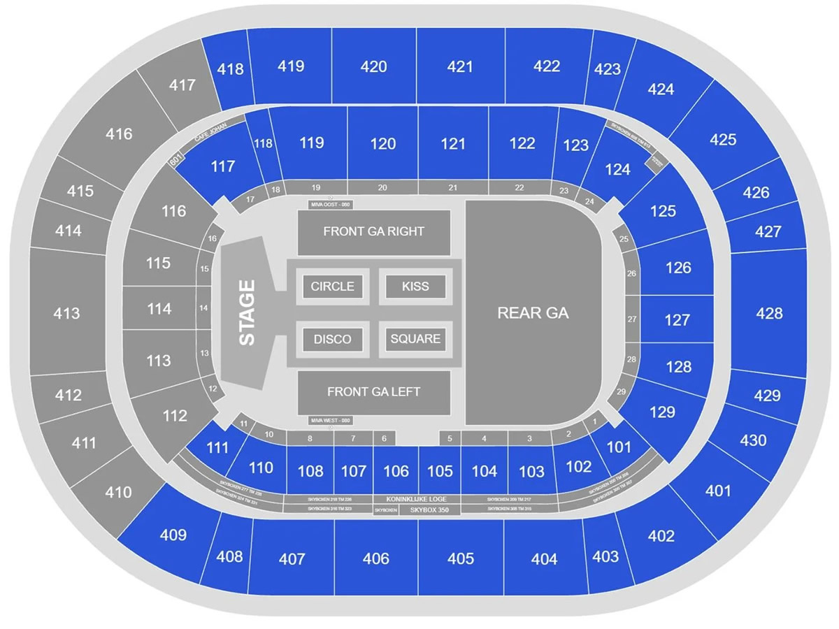 Johan Cruyff Stadium Oasis Amsterdam Venue Seating Plan