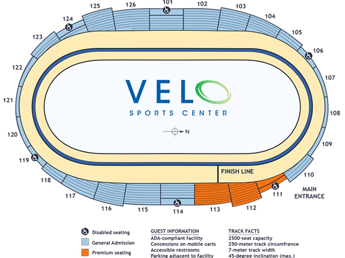 Carson Velodrome Olympic Cycling Track Venue Seating Plan