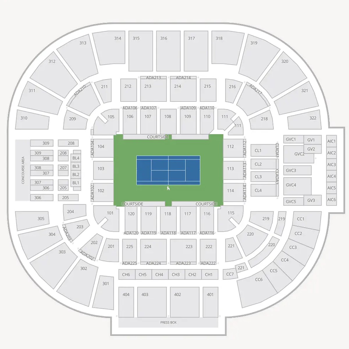 Carson Courts Tennis Olympic Tennis Venue Seating Plan