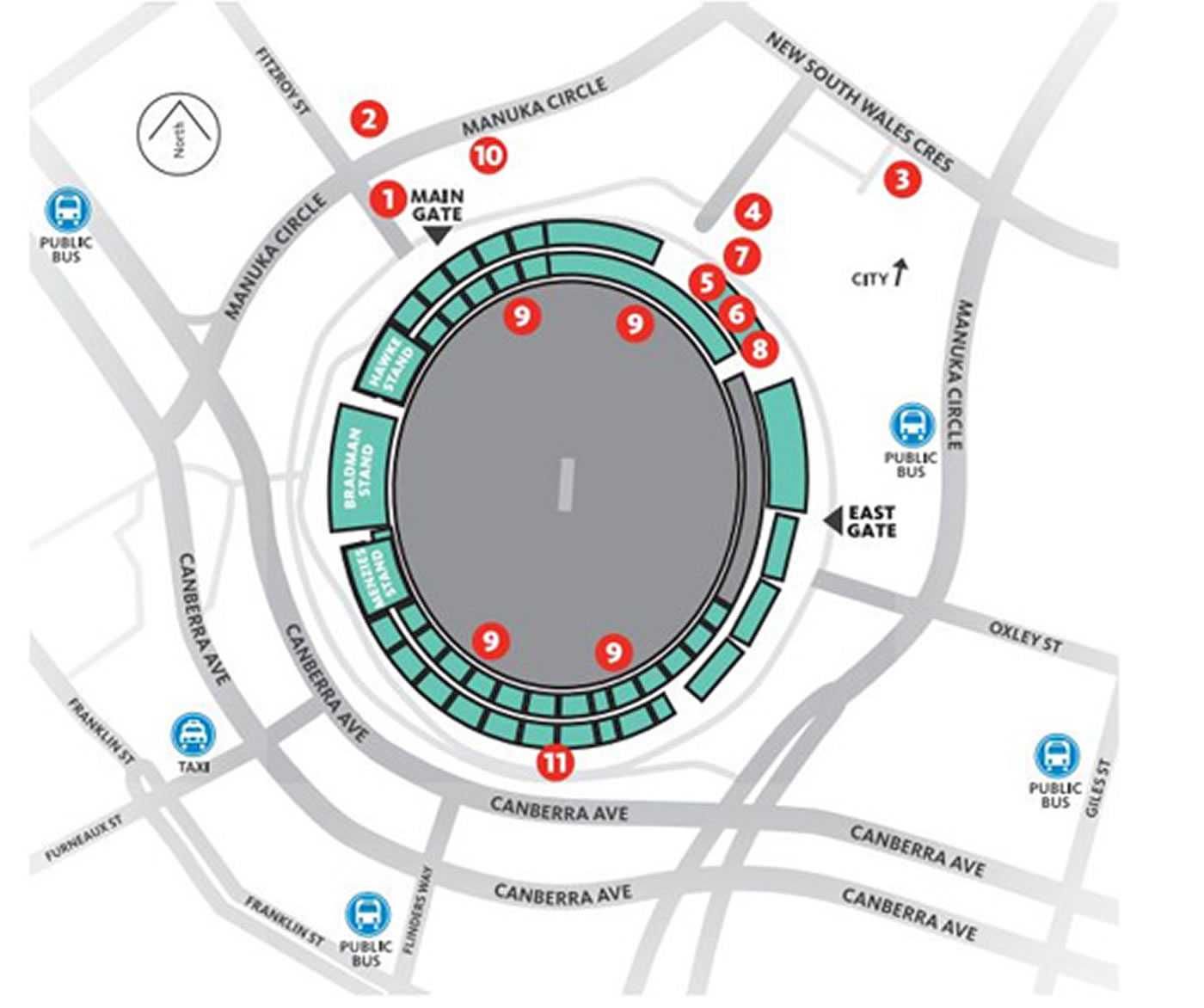 Manuka Oval Australia Vs England 5th T20 Venue Seating Plan