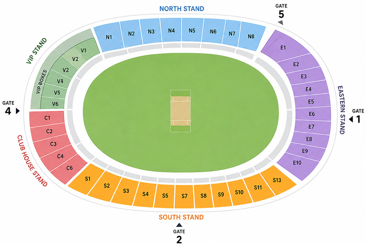 Zahur Ahmed Chowdhury Stadium seating plan