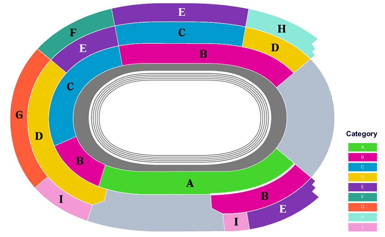 LA Memorial Coliseum (Athletics) Olympic ATH12 Athletics Track And Field Mixed Final Venue Seating Plan