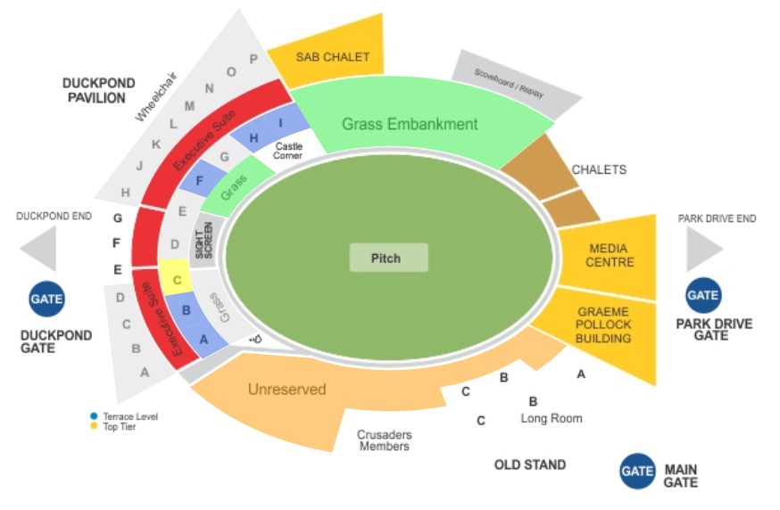 St George's Park Cricket Ground South Africa vs Australia 2nd T20 Venue Seating Plan