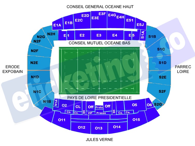 Stade de la Beaujoire Ireland Vs Tonga Venue Seating Plan