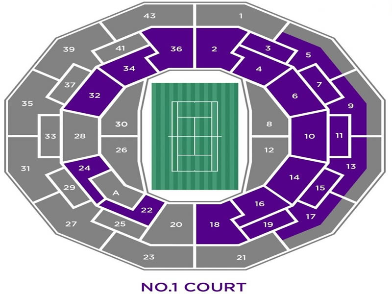 Wimbledon Court No.1 Wimbledon Singles 3rd Round Venue Seating Plan