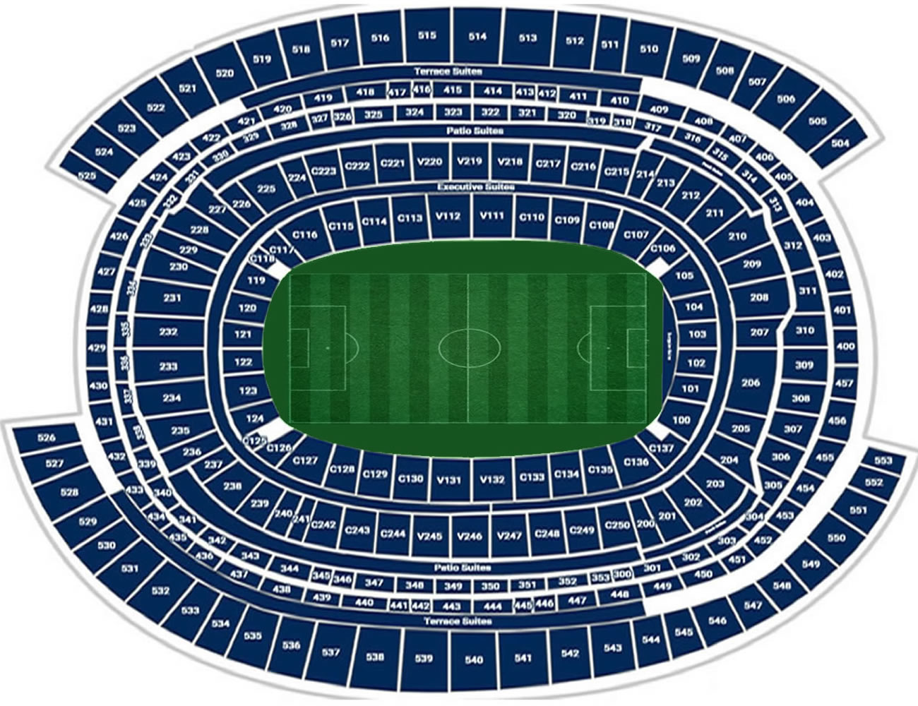 Los Angeles Stadium USA vs TBC Venue Seating Plan