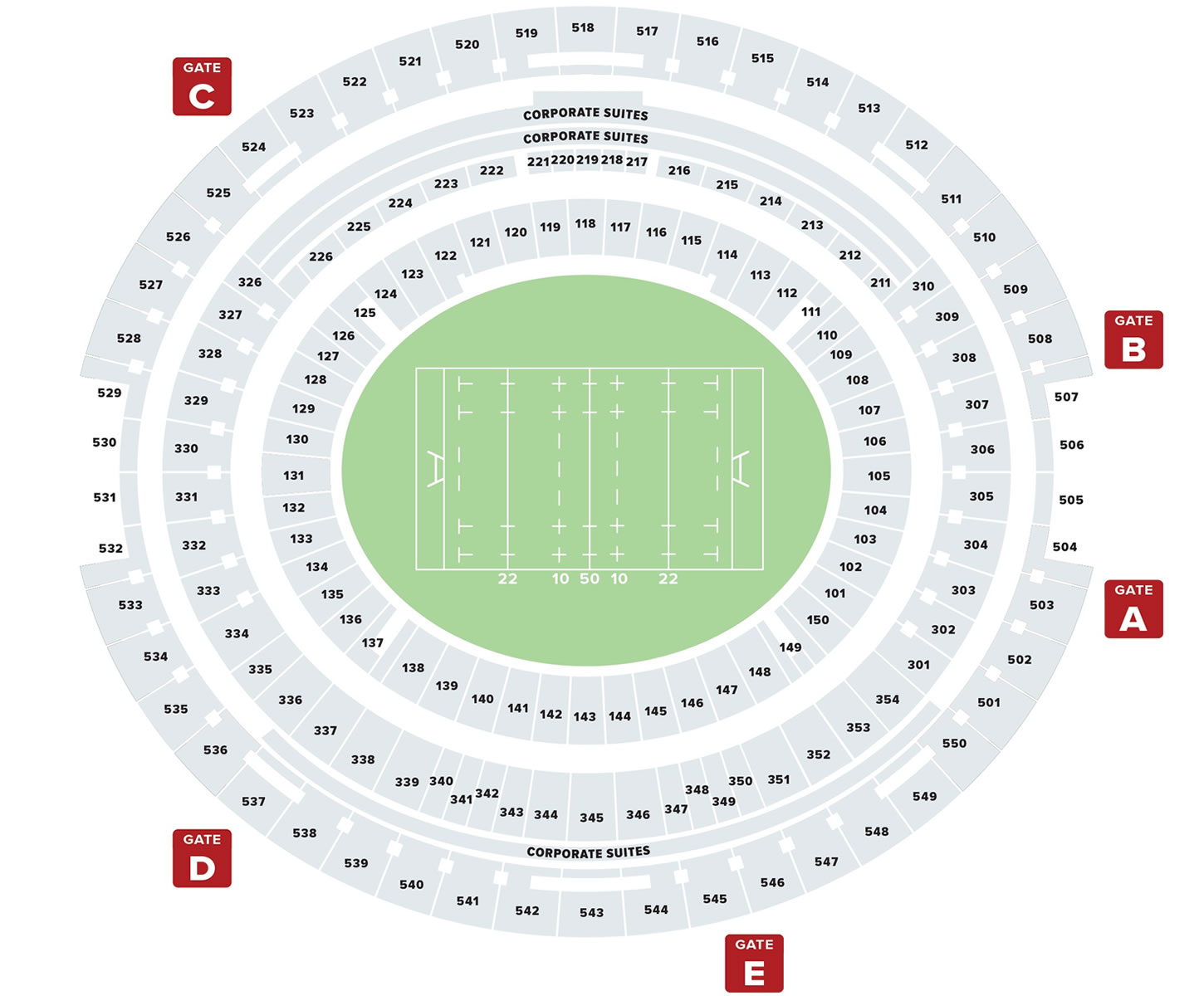 Perth Stadium (Optus Stadium) Australia vs England 1st Test Venue Seating Plan