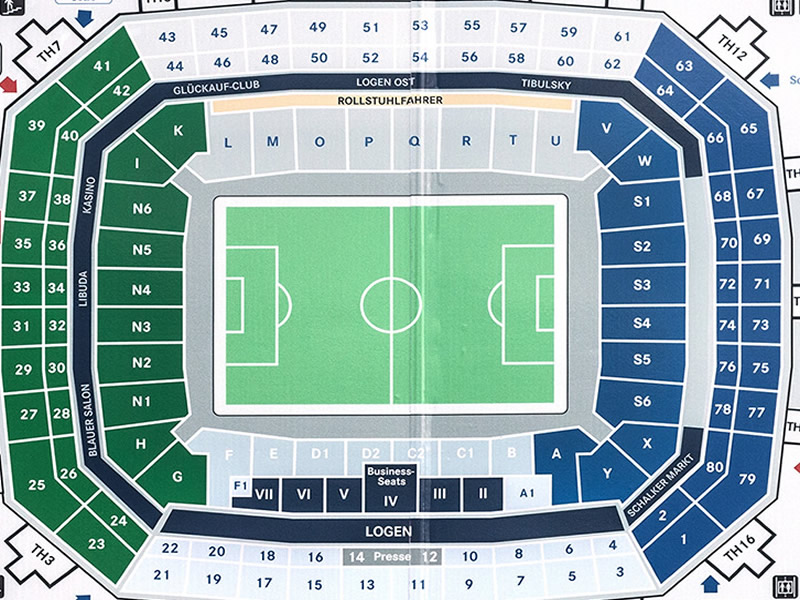 Arena AufSchalke Georgia Vs Portugal  Venue Seating Plan