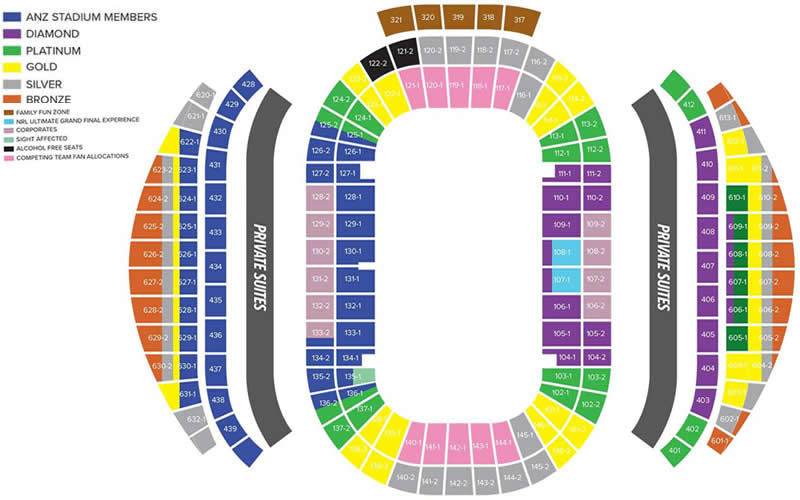 Stadium Australia Australia vs Republic of Ireland Venue Seating Plan