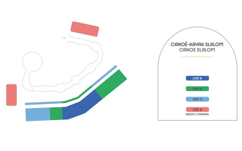 Vaires-sur-Marne Nautical St. - Whitewater - Canoe slalom Olympic Canoe Slalom Venue Seating Plan