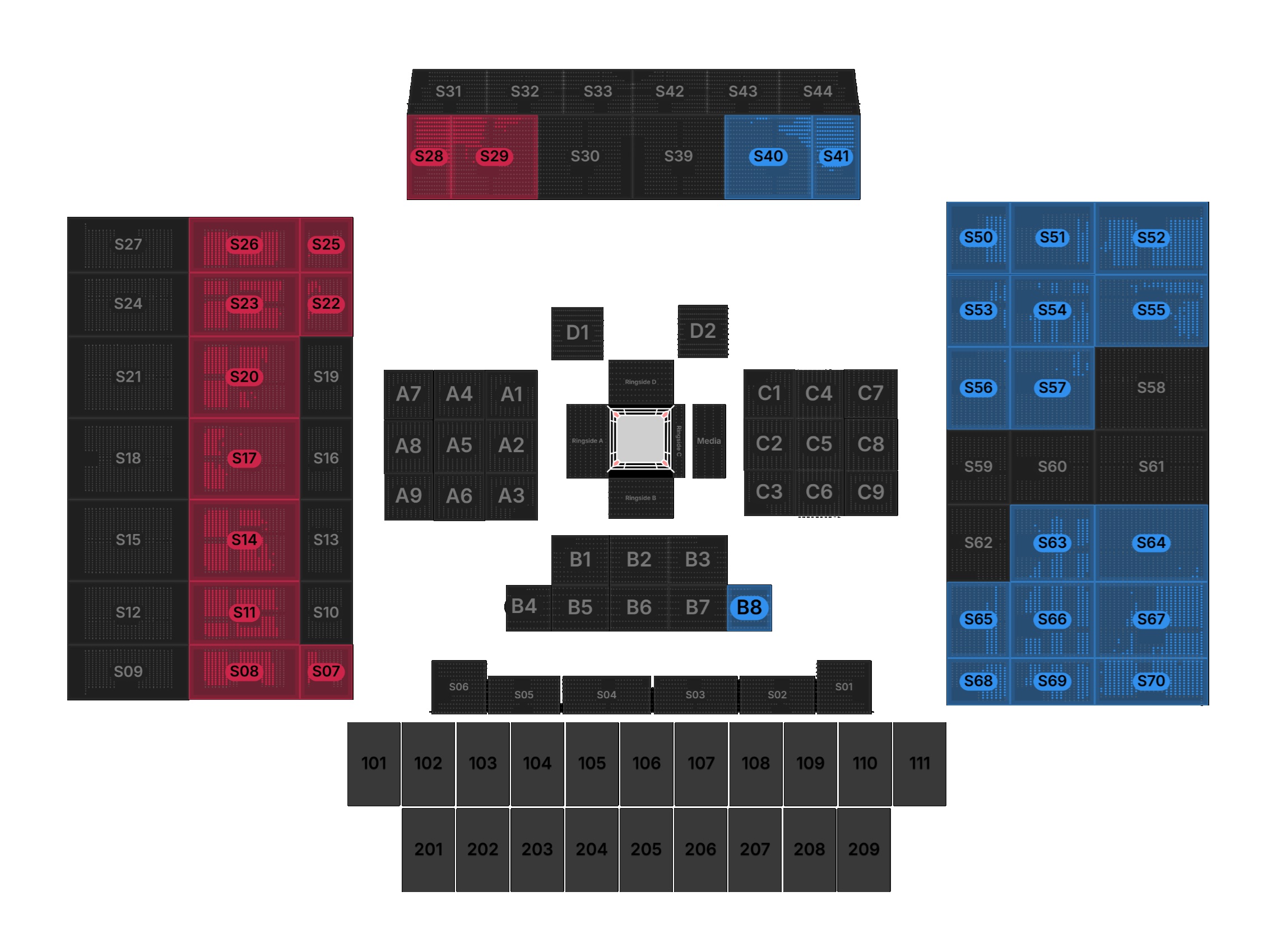 Kingdom Arena Anthony Joshua vs Otto Wallin Venue Seating Plan
