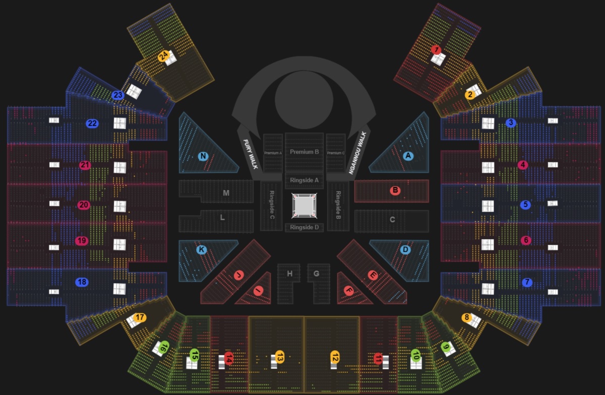 Boulevard Hall (TBC) Tyson Fury vs Francis Ngannou Venue Seating Plan