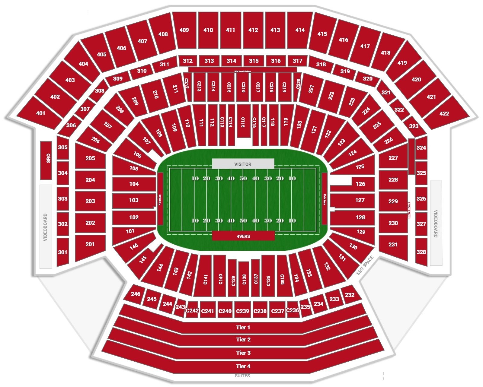 Levis San Francisco Bay Area Stadium Super Bowl LX Venue Seating Plan