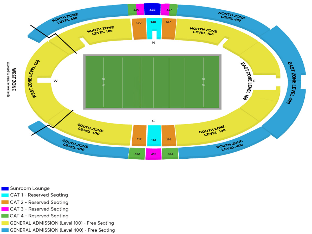 Singapore National Stadium Singapore Sevens Sunday Venue Seating Plan