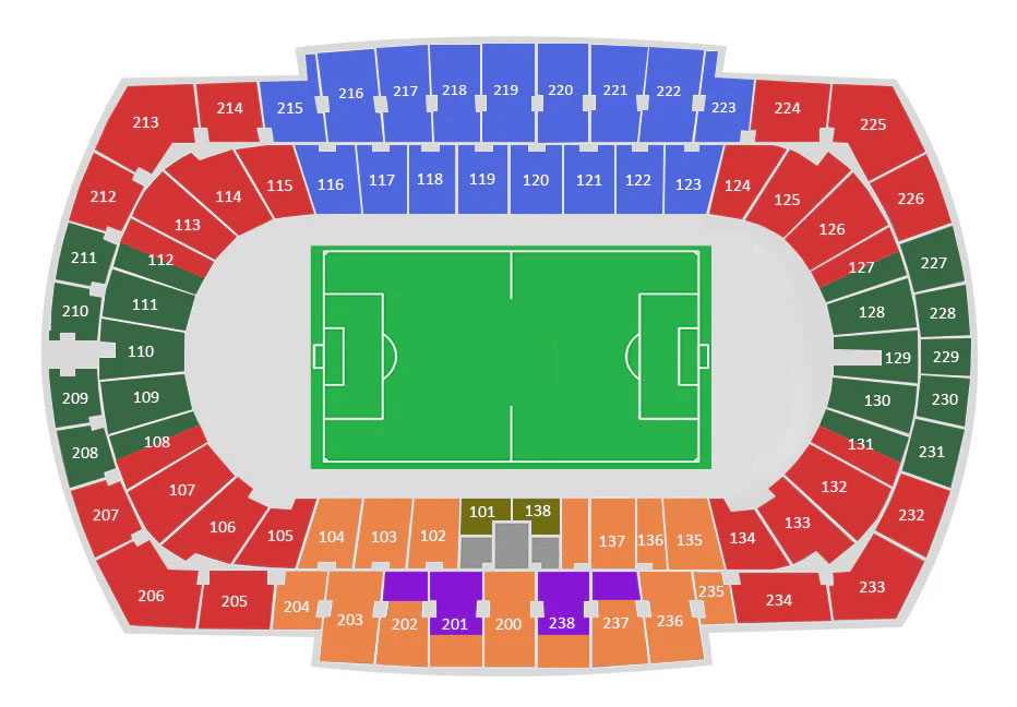 Estadi Olímpic Lluis Companys FC Barcelona vs Inter Milan Venue Seating Plan